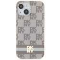 DKNY DKHMP15MHCPTSE iPhone 15 Plus / 14 Plus 6.7" beżowy/beige hardcase IML Checkered Mono Pattern & Printed Stripes MagSafe