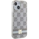 DKNY DKHMP15MHCPTSE iPhone 15 Plus / 14 Plus 6.7" beżowy/beige hardcase IML Checkered Mono Pattern & Printed Stripes MagSafe