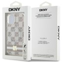 DKNY DKHMP15SHCPTSE iPhone 15 / 14 / 13 6.1" beżowy/beige hardcase IML Checkered Mono Pattern & Printed Stripes MagSafe