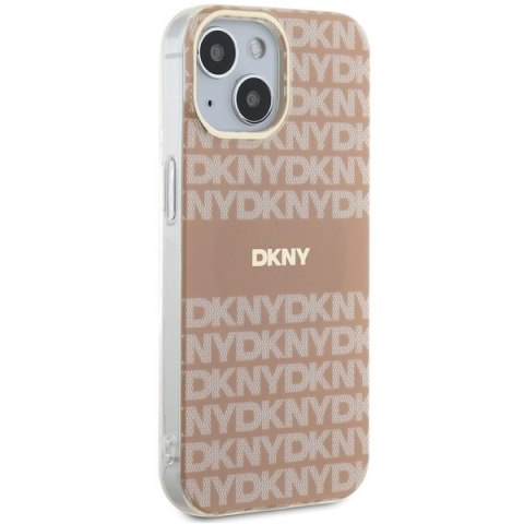 DKNY DKHMP15SHRHSEP iPhone 15 / 14 / 13 6.1" różowy/pink hardcase IML Mono & Stripe MagSafe
