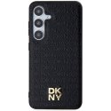 DKNY DKHMS24MPSHRPSK S24+ S926 czarny/black hardcase Leather Pattern Metal Logo MagSafe