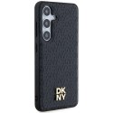 DKNY DKHMS24MPSHRPSK S24+ S926 czarny/black hardcase Leather Pattern Metal Logo MagSafe