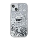 Karl Lagerfeld KLHMP13MLGCHSGH iPhone 13 6.1" hardcase transparent Liquid Glitter Choupette Head Magsafe