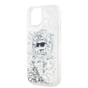 Karl Lagerfeld KLHMP13MLGCHSGH iPhone 13 6.1" hardcase transparent Liquid Glitter Choupette Head Magsafe