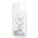 Karl Lagerfeld KLHMP13MLGCHSGH iPhone 13 6.1" hardcase transparent Liquid Glitter Choupette Head Magsafe