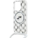 Karl Lagerfeld KLHMP15XHCKCKLCT iPhone 15 Pro Max 6.7" transparent hardcase IML Crossbody Monogram Karl & Choupette Head MagSafe