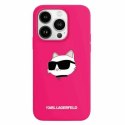 Karl Lagerfeld KLHMP15XSCHPPLF iPhone 15 Pro Max 6.7" różowy/fuschia hardcase Silicone Choupette Head MagSafe