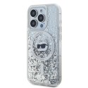 Karl Lagerfeld KLHMP15LLGCHSGH iPhone 15 Pro 6.1" hardcase transparent Liquid Glitter Choupette Head Magsafe