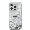 Karl Lagerfeld KLHMP15LLGKISGH iPhone 15 Pro 6.1" hardcase transparent Liquid Glitter Karl Head Magsafe