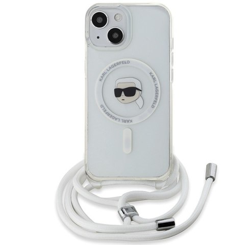 Karl Lagerfeld KLHMP15SHCKHNT iPhone 15 / 14 / 13 6.1" hardcase transparent Crossbody IML Karl Head Magsafe