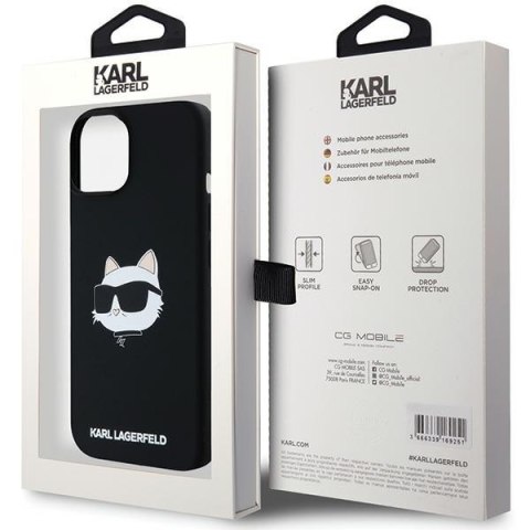 Karl Lagerfeld KLHMP15SSCHPPLK iPhone 15 / 14 / 13 6.1" czarny/black hardcase Silicone Choupette Head MagSafe