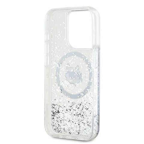 Karl Lagerfeld KLHMP13XLGCHSGH iPhone 13 Pro Max 6.7" hardcase transparent Liquid Glitter Choupette Head Magsafe