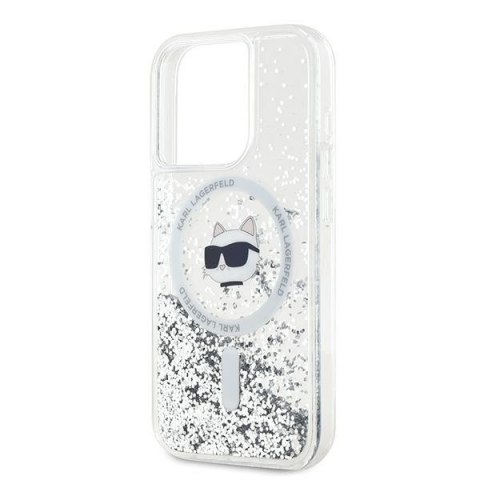 Karl Lagerfeld KLHMP14XLGCHSGH iPhone 14 Pro Max 6.7" hardcase transparent Liquid Glitter Choupette Head Magsafe