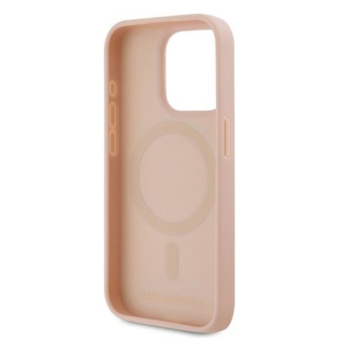 Karl Lagerfeld KLHMP15XPKHPORPP iPhone 15 Pro Max 6.7" hardcase różowy/pink Leather Monogram Metal Logo