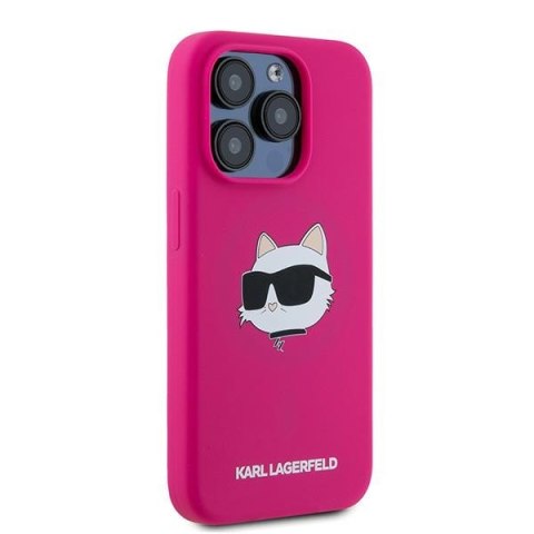Karl Lagerfeld KLHMP15XSCHPPLF iPhone 15 Pro Max 6.7" różowy/fuschia hardcase Silicone Choupette Head MagSafe