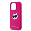 Karl Lagerfeld KLHMP15XSCHPPLF iPhone 15 Pro Max 6.7" różowy/fuschia hardcase Silicone Choupette Head MagSafe