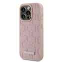 Karl Lagerfeld KLHMP15LPKHPORPP iPhone 15 Pro 6.1" hardcase różowy/pink Leather Monogram Metal Logo