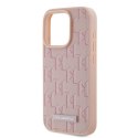 Karl Lagerfeld KLHMP15LPKHPORPP iPhone 15 Pro 6.1" hardcase różowy/pink Leather Monogram Metal Logo