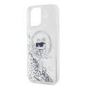 Karl Lagerfeld KLHMP12MLGCHSGH iPhone 12/12 Pro 6.1" hardcase transparent Liquid Glitter Choupette Head Magsafe