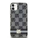 DKNY DKHMN61HCPTSK iPhone 11 / Xr 6.1" czarny/black hardcase IML Checkered Mono Pattern & Printed Stripes MagSafe