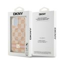 DKNY DKHMP15SHCPTSP iPhone 15 / 14 / 13 6.1" różowy/pink hardcase IML Checkered Mono Pattern & Printed Stripes MagSafe