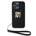 DKNY DKHCP14XPBSWSK iPhone 14 Pro Max 6.7" czarny/black hardcase Wrist Strap Stock Logo