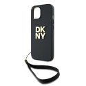 DKNY DKHCP14SPBSWSK iPhone 14 / 15 / 13 6.1" czarny/black hardcase Wrist Strap Stock Logo