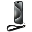 DKNY DKHCP14SPBSWSK iPhone 14 / 15 / 13 6.1" czarny/black hardcase Wrist Strap Stock Logo