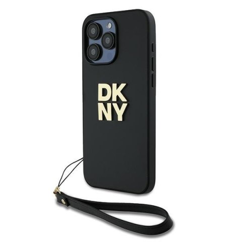 DKNY DKHCP15XPBSWSK iPhone 15 Pro Max 6.7" czarny/black hardcase Wrist Strap Stock Logo