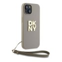 DKNY DKHCP15MPBSWSE iPhone 15 Plus 6.7" beżowy/beige hardcase Wrist Strap Stock Logo