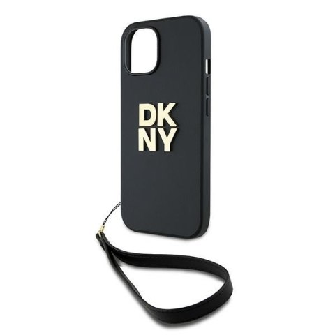 DKNY DKHCP15MPBSWSK iPhone15 Plus 6.7" czarny/black hardcase Wrist Strap Stock Logo