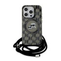 Karl Lagerfeld KLHMP15XHCKCKLCK iPhone 15 Pro Max 6.7" czarny/black hardcase IML Crossbody Monogram Karl & Choupette Head MagSaf