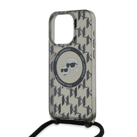 Karl Lagerfeld KLHMP15XHCKCKLCK iPhone 15 Pro Max 6.7" czarny/black hardcase IML Crossbody Monogram Karl & Choupette Head MagSaf