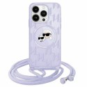 Karl Lagerfeld KLHMP15LHCKCKLCU iPhone 15 Pro 6.1" fioletowy/purple hardcase IML Crossbody Monogram Karl & Choupette Head MagSaf