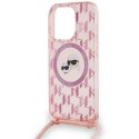 Karl Lagerfeld KLHMP15XHCKCKLCP iPhone 15 Pro Max 6.7" różowy/pink hardcase IML Crossbody Monogram Karl & Choupette Head MagSafe