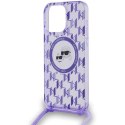 Karl Lagerfeld KLHMP15XHCKCKLCU iPhone 15 Pro Max 6.7" fioletowy/purple hardcase IML Crossbody Monogram Karl & Choupette Head Ma