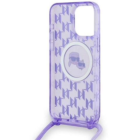 Karl Lagerfeld KLHMP15XHCKCKLCU iPhone 15 Pro Max 6.7" fioletowy/purple hardcase IML Crossbody Monogram Karl & Choupette Head Ma