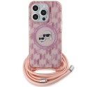 Karl Lagerfeld KLHMP15LHCKCKLCP iPhone 15 Pro 6.1" różowy/pink hardcase IML Crossbody Monogram Karl & Choupette Head MagSafe