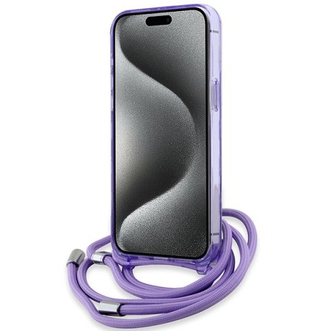 Karl Lagerfeld KLHMP15LHCKCKLCU iPhone 15 Pro 6.1" fioletowy/purple hardcase IML Crossbody Monogram Karl & Choupette Head MagSaf