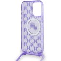 Karl Lagerfeld KLHMP15LHCKCKLCU iPhone 15 Pro 6.1" fioletowy/purple hardcase IML Crossbody Monogram Karl & Choupette Head MagSaf