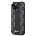 DKNY DKHMP14SPCPVSLK iPhone 14 / 15 / 13 6.1" czarny/black hardcase Leather Checkered Mono Pattern MagSafe