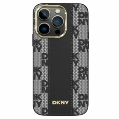 DKNY DKHMP15XPCPVSLK iPhone 15 Pro Max 6.7" czarny/black hardcase Leather Checkered Mono Pattern MagSafe