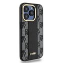 DKNY DKHMP15LPCPVSLK iPhone 15 Pro 6.1" czarny/black hardcase Leather Checkered Mono Pattern MagSafe