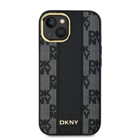DKNY DKHMP15MPCPVSLK iPhone 15 Plus / 14 Plus 6.7" czarny/black hardcase Leather Checkered Mono Pattern MagSafe