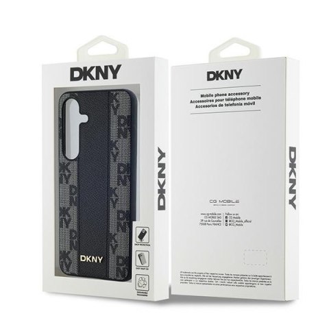 DKNY DKHMS24SPCPVSLK S24 S921 czarny/black hardcase Leather Checkered Mono Pattern MagSafe