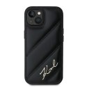 Karl Lagerfeld KLHCP13MPQDSMGK iPhone 13 6.1" czarny/black hardcase Diagonal Quilted Script