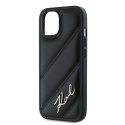 Karl Lagerfeld KLHCP13MPQDSMGK iPhone 13 6.1" czarny/black hardcase Diagonal Quilted Script