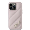 Karl Lagerfeld KLHCP14XPQDSMGP iPhone 14 Pro Max 6.7" różowy/pink hardcase Diagonal Quilted Script