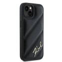 Karl Lagerfeld KLHCP14SPQDSMGK iPhone 14 / 15 / 13 6.1" czarny/black hardcase Diagonal Quilted Script