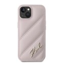 Karl Lagerfeld KLHCP14SPQDSMGP iPhone 14 / 15 / 13 6.1" różowy/pink hardcase Diagonal Quilted Script